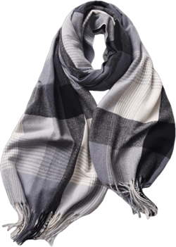Aufeel Cashmere Feel Scarf For Women Winter Scarves Large Pashmina Shawls and Wraps Plaid Blanket Scarf with Gift Box Light Grey