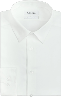 Calvin Klein Men's Slim Fit Non Iron Point Collar Dress Shirt White Size 16X32X33