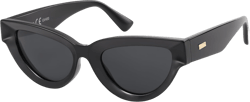 SOJOS Retro Polarized Cat Eye Sunglasses Womens Vintage Shades Trendy Stylish Sunnies SJ2331A Shiny Black / Grey Lens 53 Millimeters