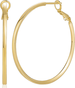 Gold Hoop Earrings 14K Gold Hoop Earrings for Women Dainty Square-edge Large Hoops Earring for Women Lightweight Womens Earring 40mm