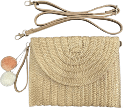 monochef Straw Purse Bag for Women: Vacation Beach Essentials Handbags Shoulder Woven Crossbody Bags Rattan Clutch Purses Summer Wicker Handmade Envelope Wallet Pocketbooks