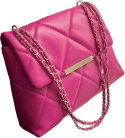 Floerns Women's Quilted Tote Bag Square Bag Leather Clutch Purse Flap Shoulder Bag One Size Hot Pink