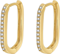 Gold/Silver Hoop Earrings for Women 14k Gold Plated Dainty Cute Hoop Dangle Chunky Earrings Lightweight Hypoallergenic Twist Rope Earrings Jewelry Gifts CZ-Square-Gold