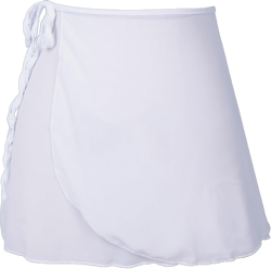 Women Girls Chiffon Ballet Dance Skirt Sheer Mesh Ballet Wrap Skirt Over Scarf Mini Dress Medium White