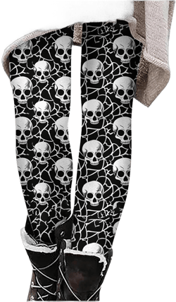 Women's Halloween Leggings, Trendy Funny Printed Casual Pants, High Waist Plus Size Athletic Yoga Stretchy Leggings Large 31_black