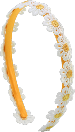 Daisy Headband Flower Headband for Girls White Daisy Floral Headband Flower Headpiece Spring Hair Accessories Yellow Embroidery Flower Hair Bands
