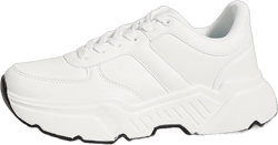 BELOS Women's Platform Chunky Sneakers Fashion Dad Sneakers Casual Lace Up Comfortable Lightweigt Walking Shoes 8 White