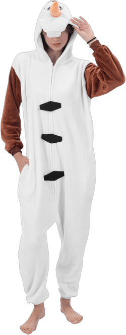 Onesie Halloween Frozen Costume Adult: Unisex Snowman Character Pajamas for Women as Role Play-Sleepwear X-Large Olaf