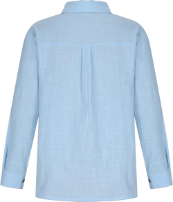 Linen Button Down Shirt for Women Long Sleeve Tops 2024 Ladies Business Casual Gauze Shirts Lightweight Work Blouses 3X-Large Sky Blue