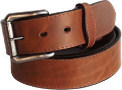 R.G. BULLCO Mens 1-1/2" Genuine Premium Brown Leather Belt w. Single Stitch Edge Trim - RGB-4576 38 (Waist: 36)