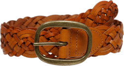 beltiscool 1 1/2" (37 mm) Women's Oval Braided Woven Leather Belt M/L - 36" Light Tan