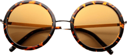 Womens Retro Round Sunglasses Color Mirror Lens Oversized UV400 Protection