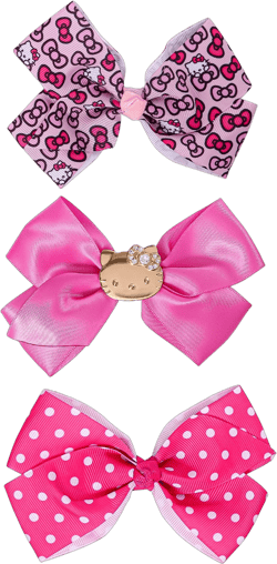 Sanrio Hello Kitty Girl's Bow Hair Clip Set – 3 Pieces (Girls)