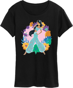 Disney Princess - Jasmine And Florals - Women's Short Sleeve Graphic T-Shirt