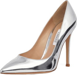 Women 4 Inch Sexy Prom Pointy Toe High Heel Stiletto Pumps Closed Toe Slip On Swallow Tailed Dress Party Shoes 9 Silver Metallic