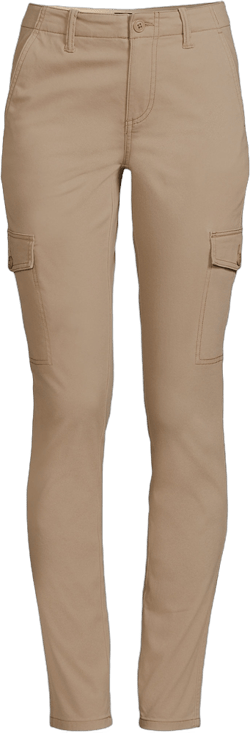Lands' End Women's Mid Rise Slim Cargo Chino Pants - 18 - Desert Tan