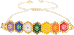 Handmade Boho Seed Bead Friendship Strand Bracelets for Women Charm Adjustable Couples String Rope Braided Bohemia Multicolor Beaded Bracelet Fashion Jewelry Gift RFlower