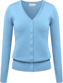 Women's Classic V-Neck Cardigan Sweater Button Up Soft Knit Slim Fit Long Sleeve with Button Detail Cuff (S-XL)