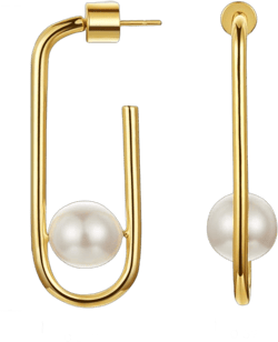 Lane Woods U Shaped Gold Hoop Earrings for Women, Gemstone Dangle Earrings Hypoallergenic 925 Sterling Silver Ear Pin