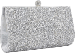 Bling Evening Bag for Women Rhinestone Crystal Clutch Purse Silver