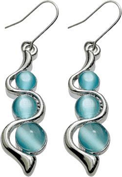 Earrings for Women Ladies Creative Curve Line Fashion Personalized Cat Eye Gem Wavy Jewelry Gifts Blue