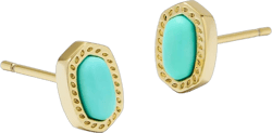 Kendra Scott Mini Ellie 14k Gold-Plated Stud Earrings, Fashion Jewelry for Women GOLD - MINT MAGNESITE