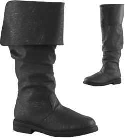 Medieval Fancy Leather Boots Cowboy Western Boots Pirate Boots Steampunk Boots Men's Women's Cosplay Knee High Shoes 9 Black