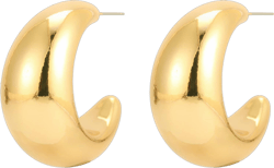 Chunky Gold Hoop Earrings Thick Half Open Hoop Huggie Earring for Women 40mm Gold