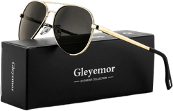 Gleyemor Small Aviator Sunglasses for Women and Men, 52MM Small Frame Polarized Aviators for Small Face 02 Gold/Grey 52 Millimeters