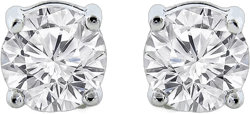 Cate & Chloe Magnolia 18k White Gold Plated Gemstone Earrings | Silver Stud Earrings with Sparkling Simulated Diamond Crystals, Earrings for Women, Gift for Her