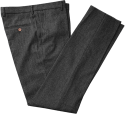Men's Classic-fit Tweed Dress Pants Suit Formal Herringbone Trousers Flat Front 40 Grey