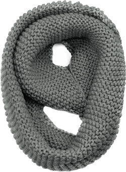 Warm Scarf for Winter Women & Men, Knit Wool Loop Infinity Scarves Thick & Chunky Neck Warmer For Cold Weather U-SY-W3 Gray
