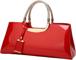 jessie Patent Leather Structured Shoulder Handbag Women Evening Party Satchel Crossbody Top Handle Bags Red