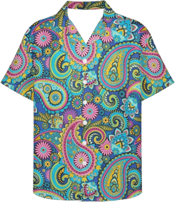 Printpub Tie Dye Hawaiian Short Sleeve Button-Down Shirt for Men 2XS-5XL