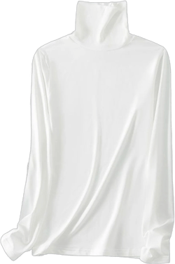 Clearance Skpblutn Women'S Shirts Winter Fall Casual Comfortable Tops Turtleneck Pullover High Neck Tight Fitting Priming T Shirt Round Neckline Long Sleeve Plus Size T-Shirts White M