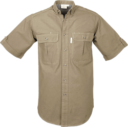 Vent Back Adventure Short Sleeve Shirt for Men, 100% Cotton for Outdoor Activities Small Khaki