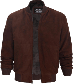 fjackets Real Suede Leather Bomber Jackets For Men - Baseball Leather Jacket Men X-Large Adamsville Suede Leather Jacket - Dark Brown