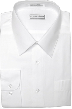 Biagio Men's 100% Cotton Solid White Color Dress Shirt w/Convertible Cuffs 16" Neck 36"-37" Sleeve White