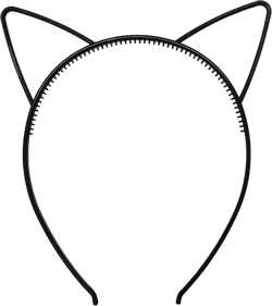 JGCWorker Black Cat Ears Headband for Women Girls, Halloween Cosplay Cat Costume Thick Plastic Wire Ears Headbands Hair Accessories for Adult Kids