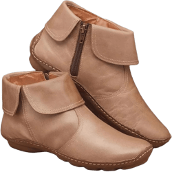 Womens Boots Women Vintage Retro Short Western Ankle Boots Ladies Casual Dressy Elegant Flat Booties Comfortable Wide Width Fashion Classic Boot Pull-On