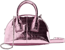 Mini Silver Crossbody Purse for Women Gold Purse Cute Small Top Handle Purses Pink Metallic Bag Shiny Chain Handbag