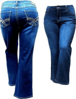 Jack David Womens Plus Size Navy Blue Denim Jeans Pants Curvy Stretch Relaxed Fit