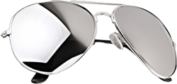 Thacher's Nook Men's Reflective Mirror Lens Classic Police Style Aviator Sunglasses, Silver