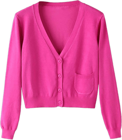 Cardigans for Women Trendy Plus Size V Neck Button Down Open Front Short Chunky Cardigan Sweater Fall Outfits 3X-Large Za22-hot Pink
