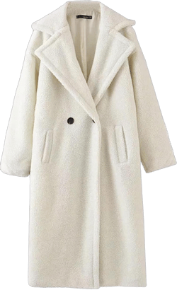 TangDao Women’s Long Shaggy Faux Fur Coats Winter Warm Lapel Sherpa Jackets Medium Off-white