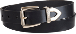 Levi's Women's Slim Casual Western Leather Jean Belt with Roller Buckle and Metal Tip End (Regular and Plus Sizes) 1X Black Classic