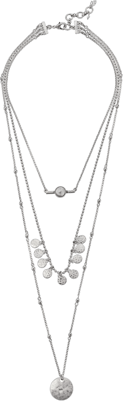 Lucky Brand Women's Lucky Layer Pearl Necklace One Size Silver