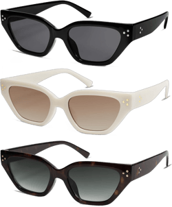 Allarallvr Rectangle Cat Eye Thin Sunglasses for Women 90s Retro Trendy Y2K Aesthetic Vintage Square Small Shades AR82152 Black+creamy White+tortoise