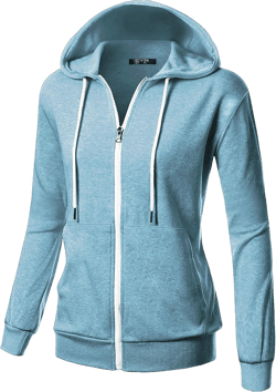 GIVON Basic Lightweight Zip Up Hoodie Long Sleeve Thin Hooded Jacket for Women with Plus Size Inside Pocket(dcf200)-sky Blue Medium
