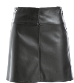 Max Studio Women's Faux Leatherette High Waisted A-Line Short Mini Skirt Medium Black
